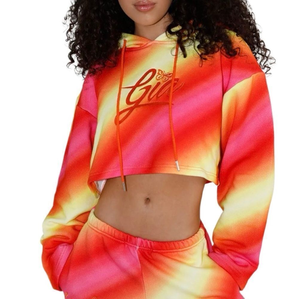 I.AM.GIA "spray" print cropped hoodie Size Small